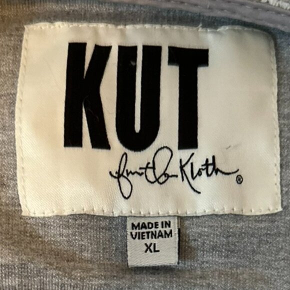 Kut from the Kloth Ruffled Gray Button-Up Mid-Length Jacket W Sz XL - Picture 5 of 10